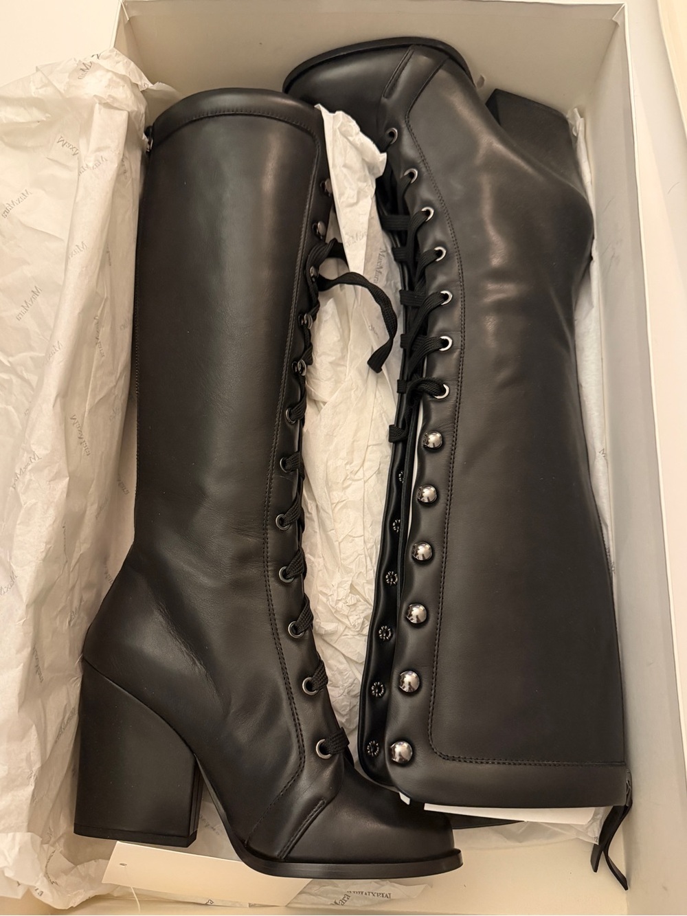 Max Mara Lace Up Boots